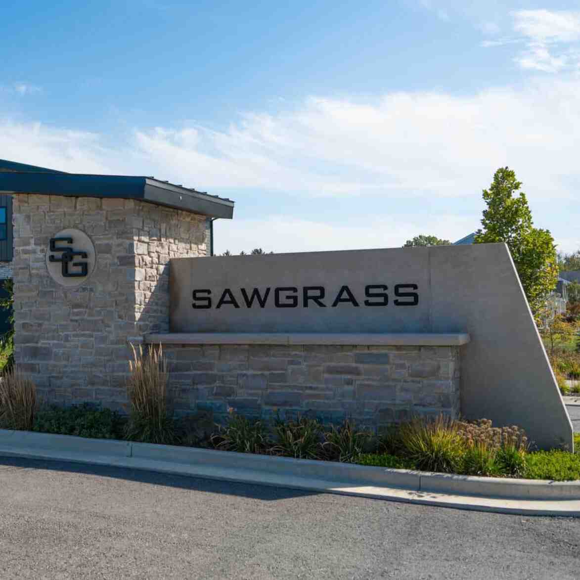 Stone Sawgrass sign in Sawgrass neighborhood